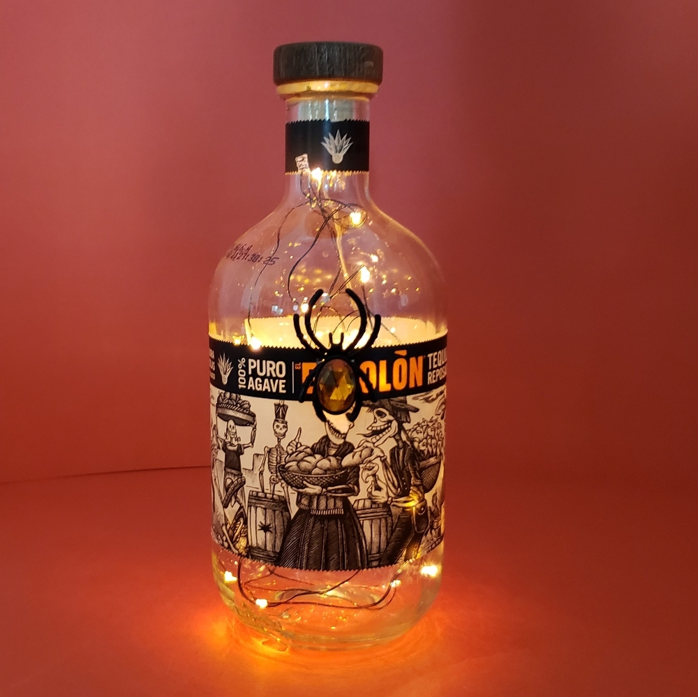Tequila Decorative Bottle Lights with Orange String Lights